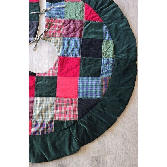 Country Plaid Christmas Tree Skirt 48" Round ~ Farmhouse  Cottage Core - Picture 2 of 8